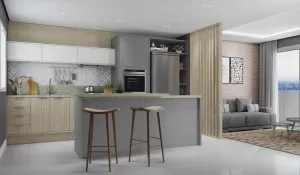 Cozinha Planejada com Nichos e Alumínio Fosco