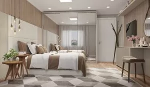 Dormitório Planejado com Espelho e Seda